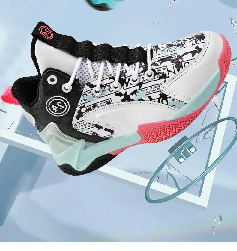 Outdoor Sport Flooring - Teen Girls Plain Fashion Basketball Sneakers