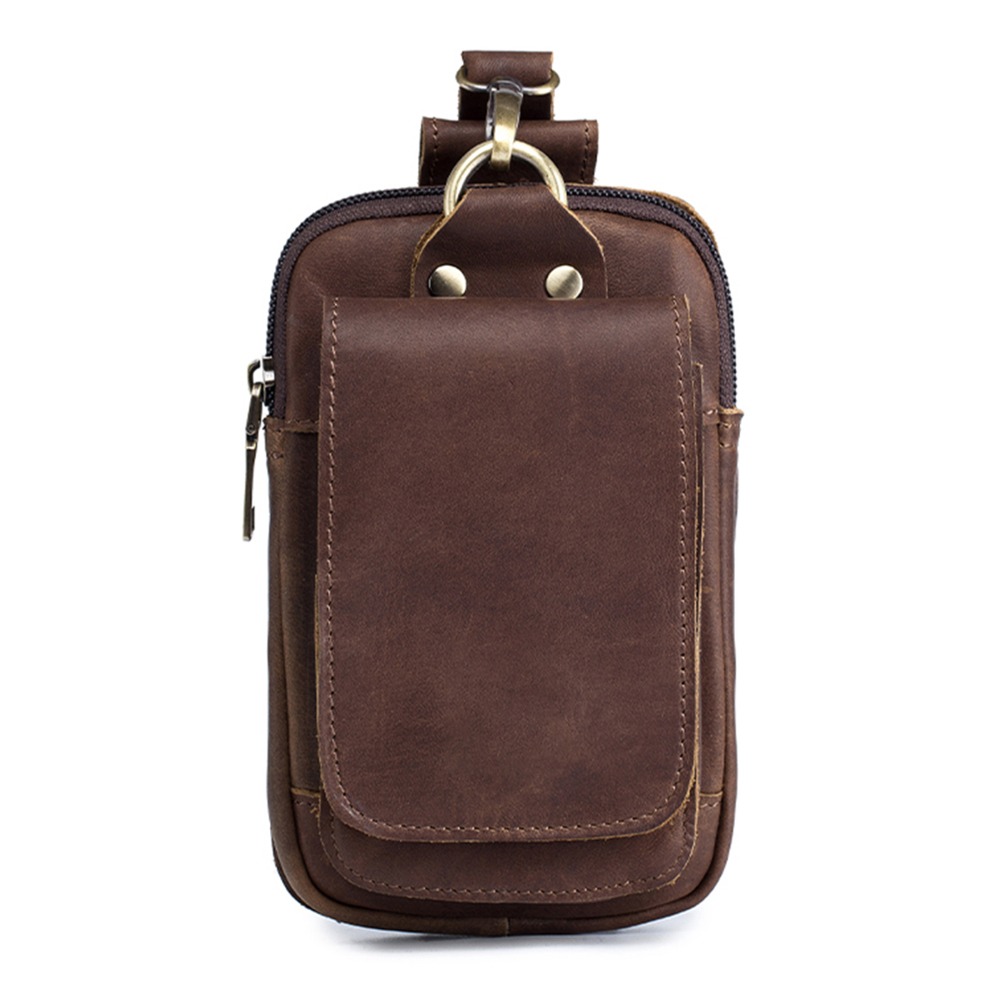 Outdoor Sport Bag - Vintage Cow Leather Belt Bag Portable