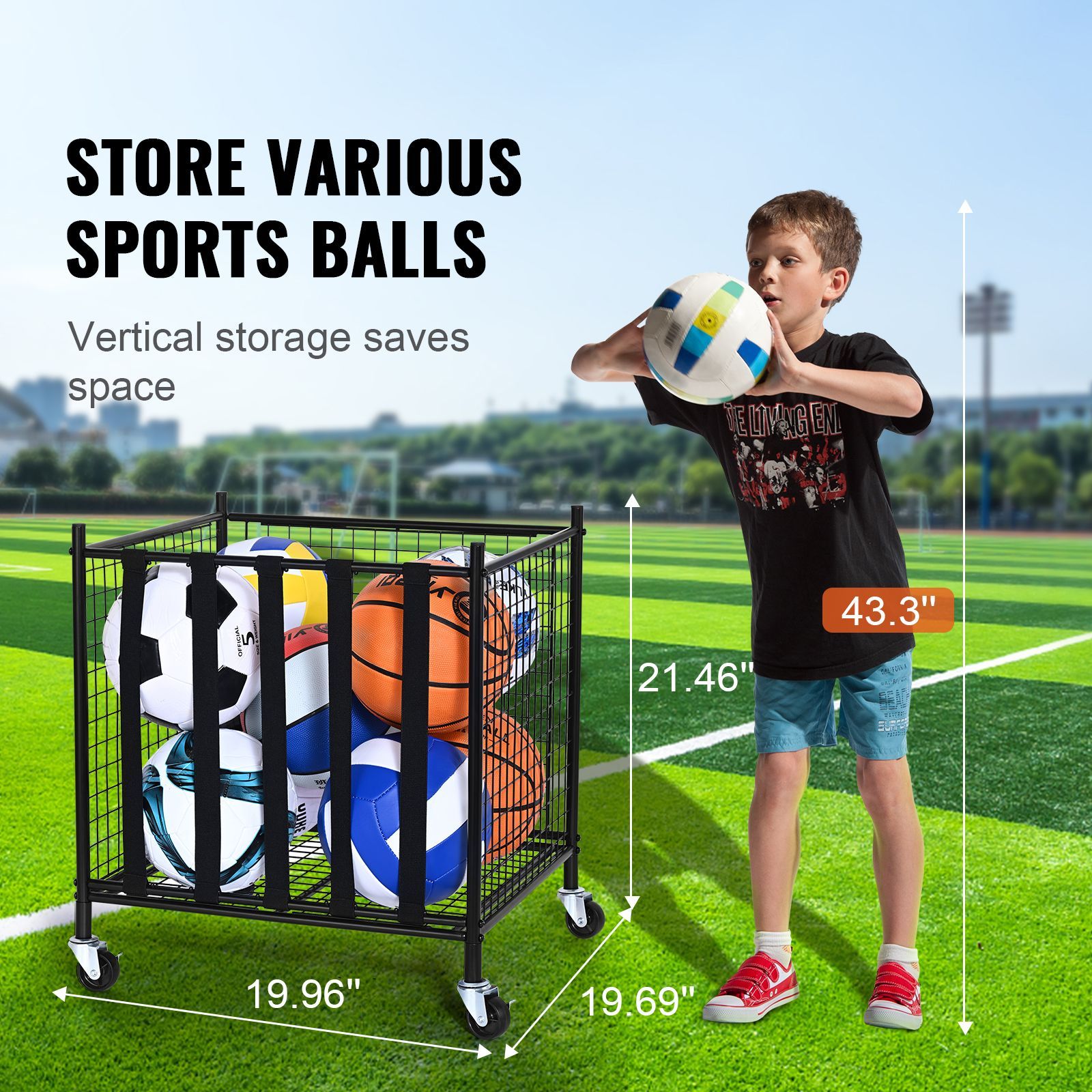 Rolling Sports Ball Storage Ca - Indoor Sport And Outdoor Sports recension och pris