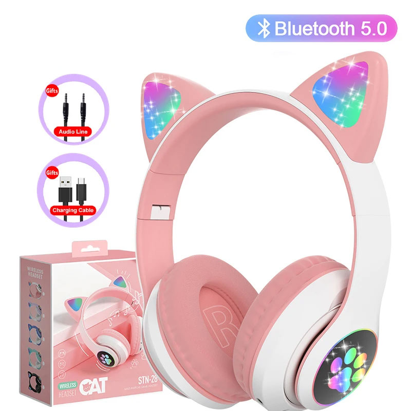 Flash Lamp Cute Cat Ears Headp - Outdoor Sport Activities For Kids recension och pris