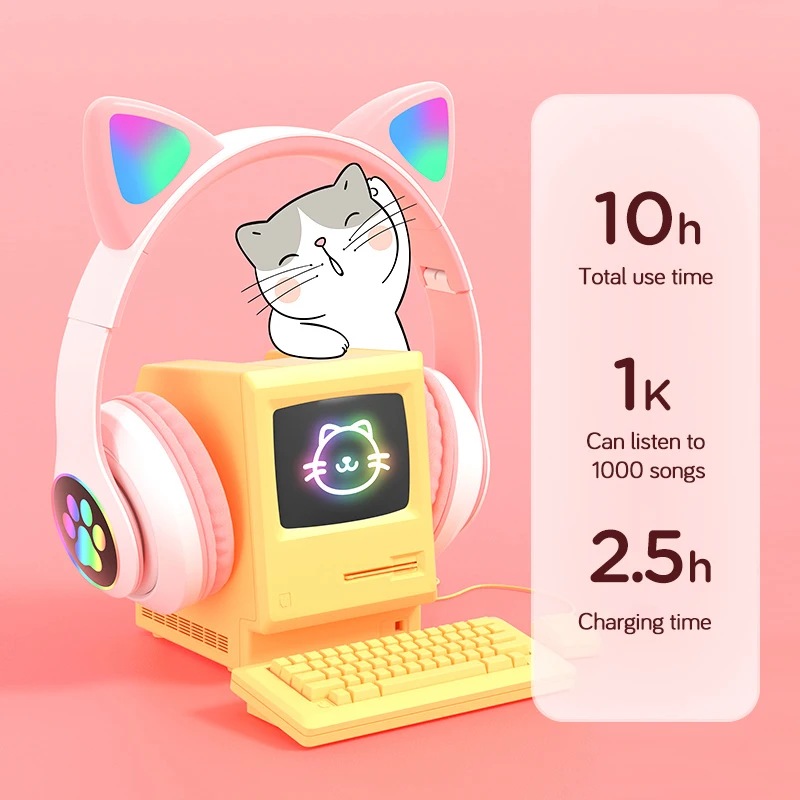 Flash Lamp Cute Cat Ears Headp - Outdoor Sport Activities For Kids recension och pris