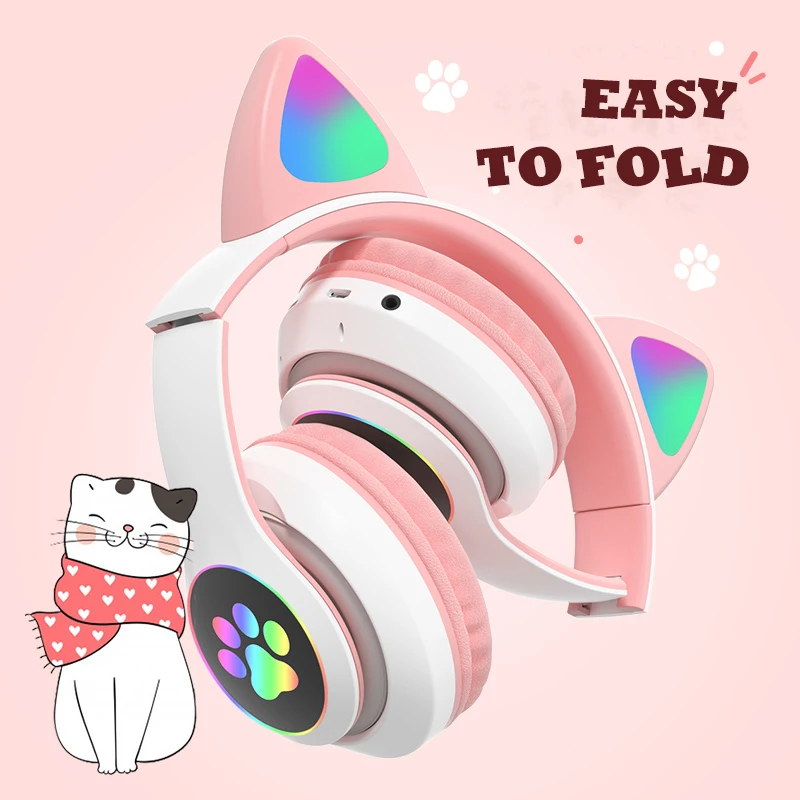 Flash Lamp Cute Cat Ears Headp - Outdoor Sport Activities For Kids recension och pris