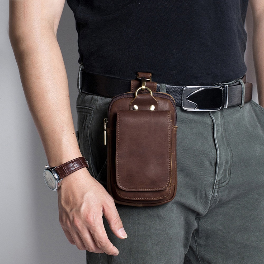 Vintage Cow Leather Belt Bag P - Outdoor Sport Bag recension och pris